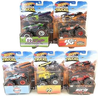 Hot Wheels 2020 Monster Trucks Racing Series Complete Set 5 Diecast Giant Wheels Vehicles from GXG96-999A Release