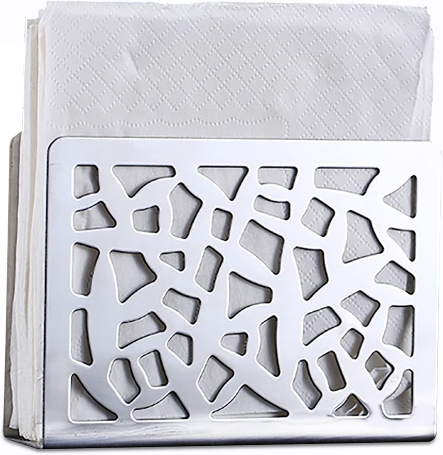 SolHoppa Stainless Steel Napkin Holders for Tables Modern Paper Napkin Holder Perfect for Indoor & Outdoor Events, Dining Table Napkin Holders for Kitchen, Tissue Holder (4.75 x 3.36) Inches: Home & Kitchen