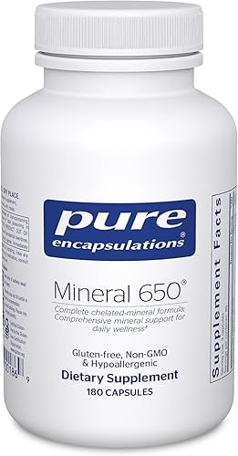 Pure Encapsulations Mineral 650 | Combinación Hipoalergénica de Quelato Equilibrado | Minerales | 180 Cápsulas