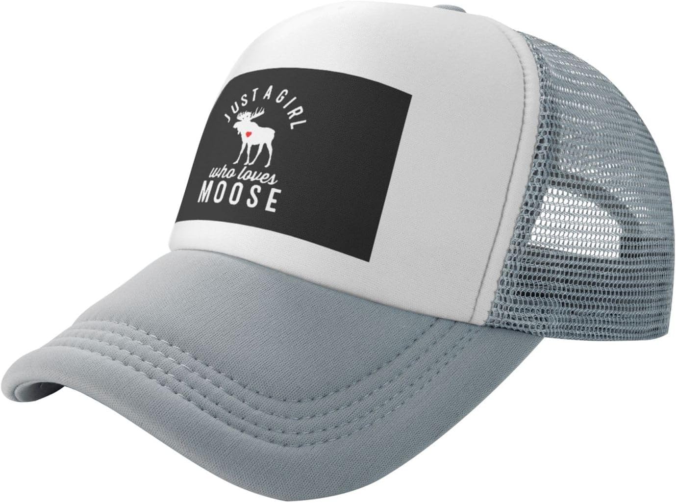 Just Girl Who Loves Moose Adjustable Mesh Baseball Cap Golf Trucker Hat
