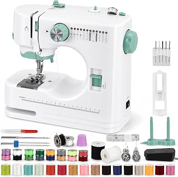 Mini Sewing Machine for Beginner with 12 Built-in Stitches & Dual Speed