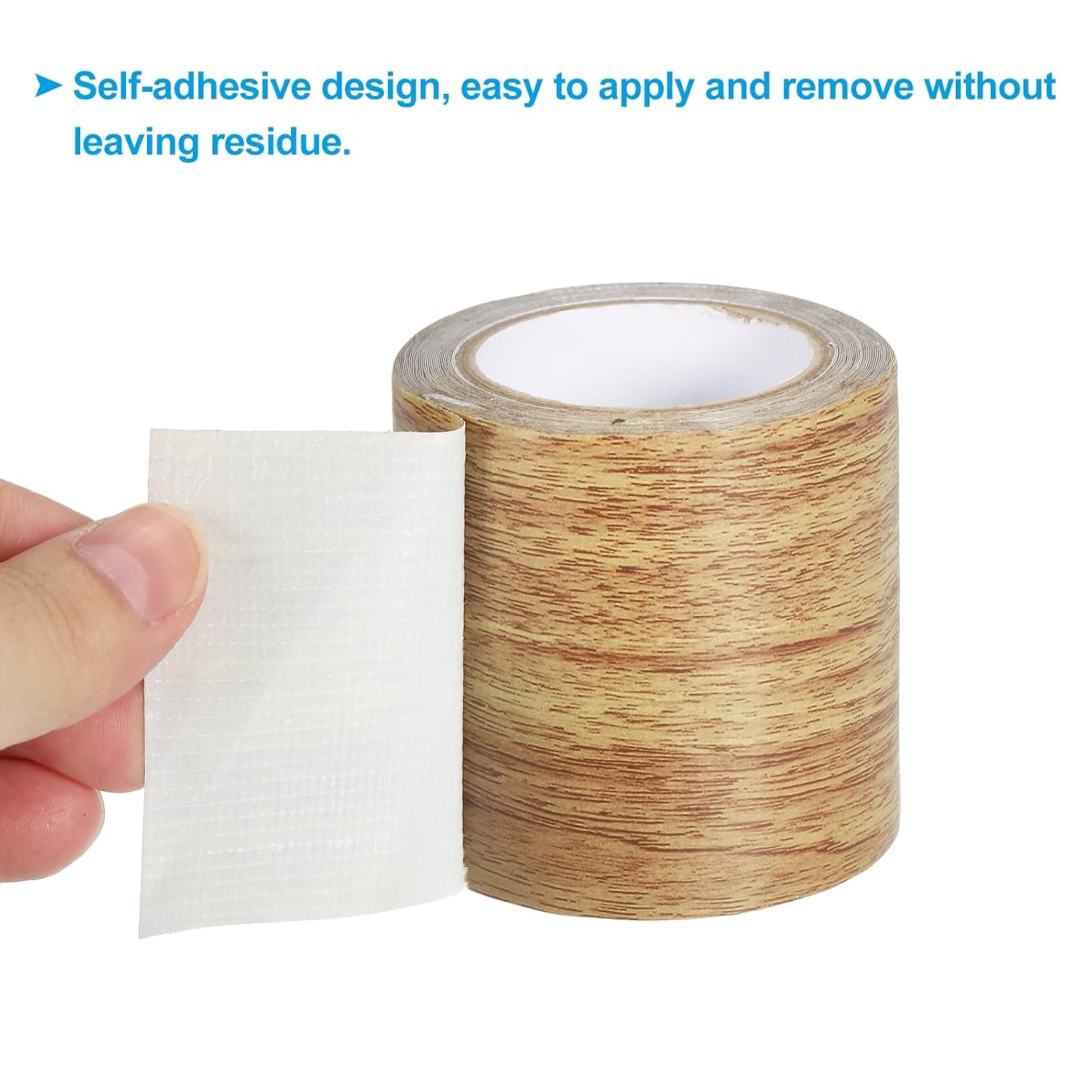 PATIKIL Wood Grain Repair Tape 2.2" X30', Self Adhesive Realistic Textured Repair Tape Patch for Floor Door Table Cabinets Desk, Brown Oak