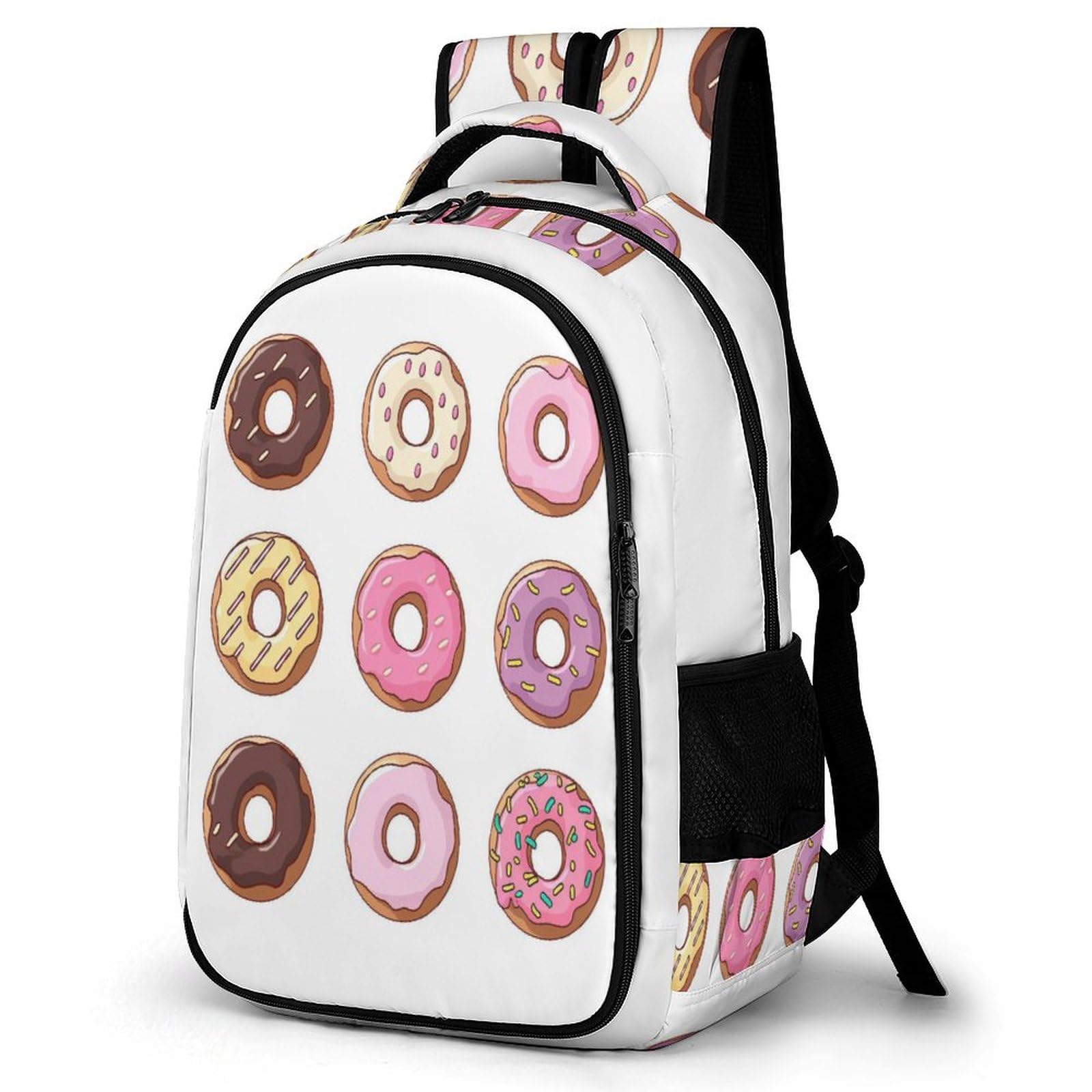 TPISLI Doughnut Children's Backpack Food Print Bookbags Teenagers School Bag Outdoor Breathable Rucksack for Boys Girls