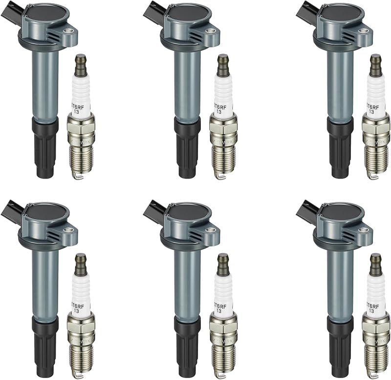 Kit de bobinas de ignição UF486 e velas XP104/SP433 BDFHYK para Fusion, Lincoln Zephyr, Mercury Milan e Mazda Tribute – 12 itens