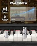 STRICH Piano numérique 88 Clés, Hammer-Action Weighted Keyboard, Piano électrique de taille complète avec support de meubles, 25Wx2 Haut-parleurs, supporte USB-MIDI/Wireless Connect, SDP-300W (Couleur noire)