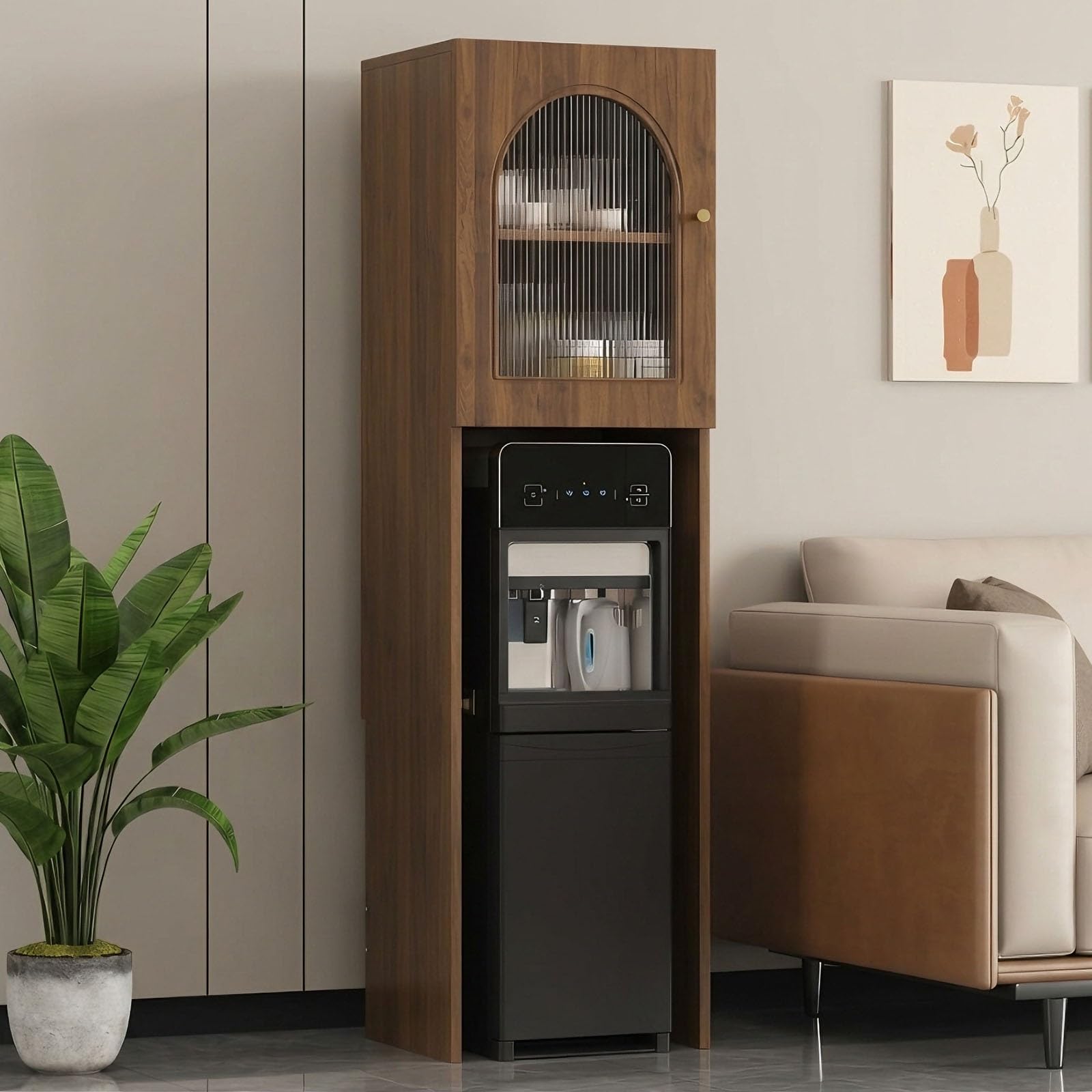 Distributeur d'eau avec porte en verre cachée et station de boissons haut de gamme