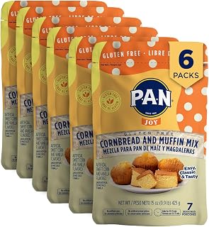 P.A.N Gluten-Free Cornbread & Muffin Mix, 0.9 lb (6-Pack) - Easy Homemade Baking, Certified GF Since 1960