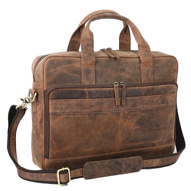 VINTAGE CRAFT SHOP Leather briefcases Laptop Messenger Bags Best Office School College Satchel Bag for Men and Women