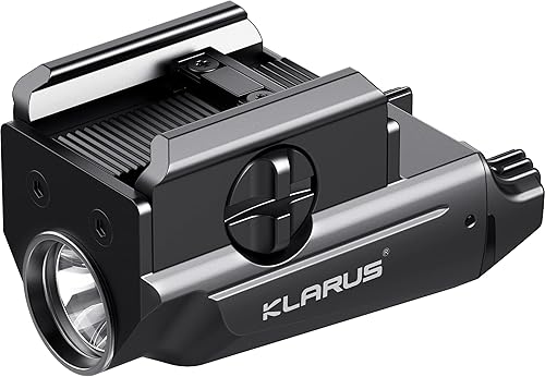 klarus GL1 - Luz táctica recargable por USB, 600 lúmenes, luz compacta montada en riel, compatible con Glock y riel 1913, alimentada por batería de