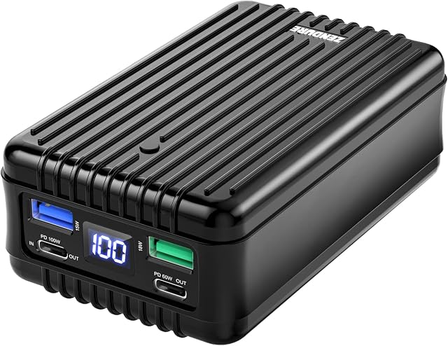 Zendure Power Bank, 100W Laptops Portable Charger 26800mAh with Dual USB-C PD (100W&60W) & 2 USB-A (15W&QC3.0 18W) Battery Pack Compatible with iPhone, Huawei, MacBook Pros, ipad, Samsung, DJI