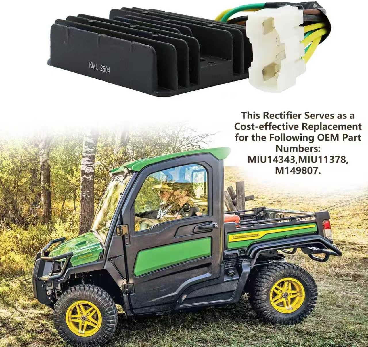 KARSEE Voltage Regulator Rectifier M149807 Compatible with John Deere Gator HPX 4x2 4x4 Trail HPX Replaces MIU14343 MIU11378