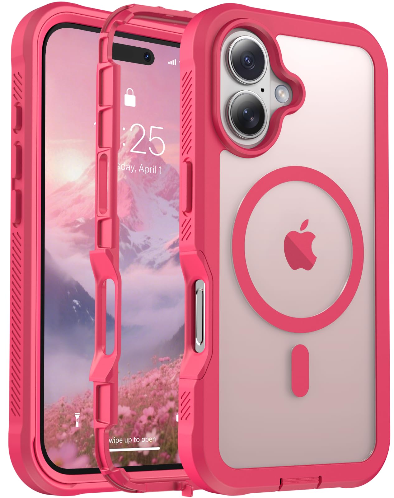jaroco Magnetic for iPhone 17 Case Heavy Duty Protection Rose