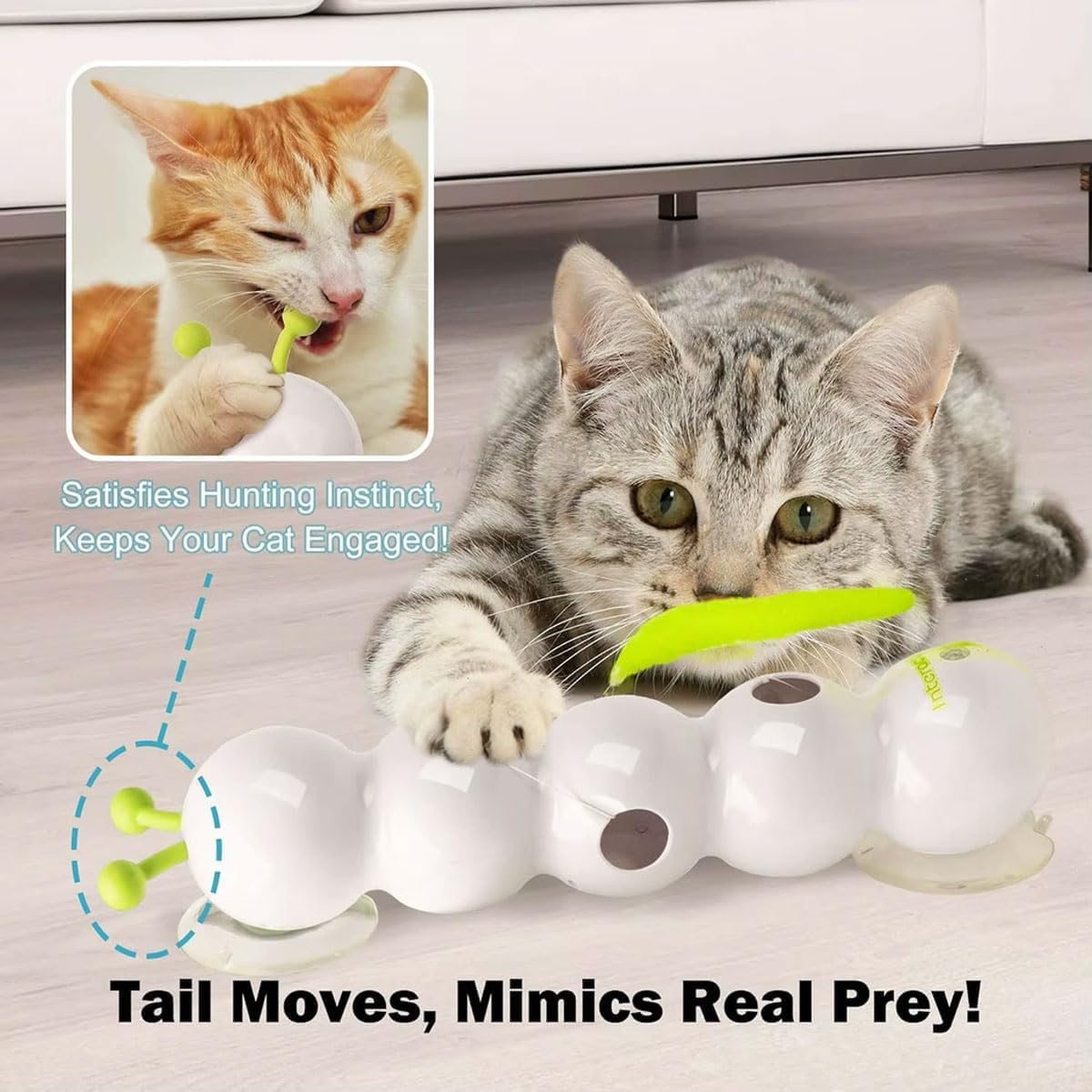 Juguete inteligente interactivo para gatos de interior, juguetes de insectos que se mueven automáticamente, juguetes de movimiento realista para mascotas, juguetes para jugar ejercicio, paquete de 2