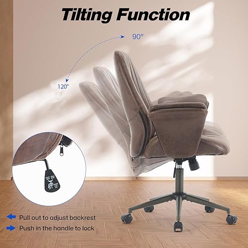 Miniatura 3 de Silla de escritorio para oficina en casa, ruedas suaves, ergonómica, con soporte lumbar, altura ajustable, giratoria, reposabrazos ejecutivo, color