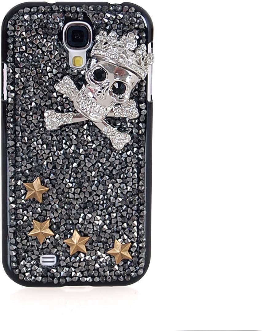 WINKBL Handmade SKULL Series 3D Shining Bling Crystal Diamond Case Cover for Samsung Galaxy S4 (Skull with Jewels and Golden Stars)
