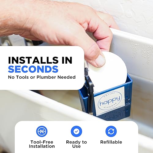 Miniatura 4 de Happy Toilet Cleaner - Limpiador automático de inodoro, soporte para tableta de inodoro, sistema de limpieza de inodoros - Limpiador de tanque de