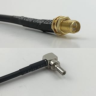 6 inch RG188 RP-SMA FEMALE to CRC9 MALE ANGLE Pigtail Jumper RF coaxial cable 50ohm Quick USA Shipping