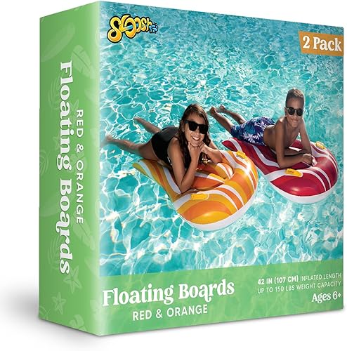 Miniatura 7 de SLOOSH Paquete de 2 tablas inflables para toboganes de agua, tabla de surf, flotadores de piscina, tablas flotantes para piscina, para aprender a