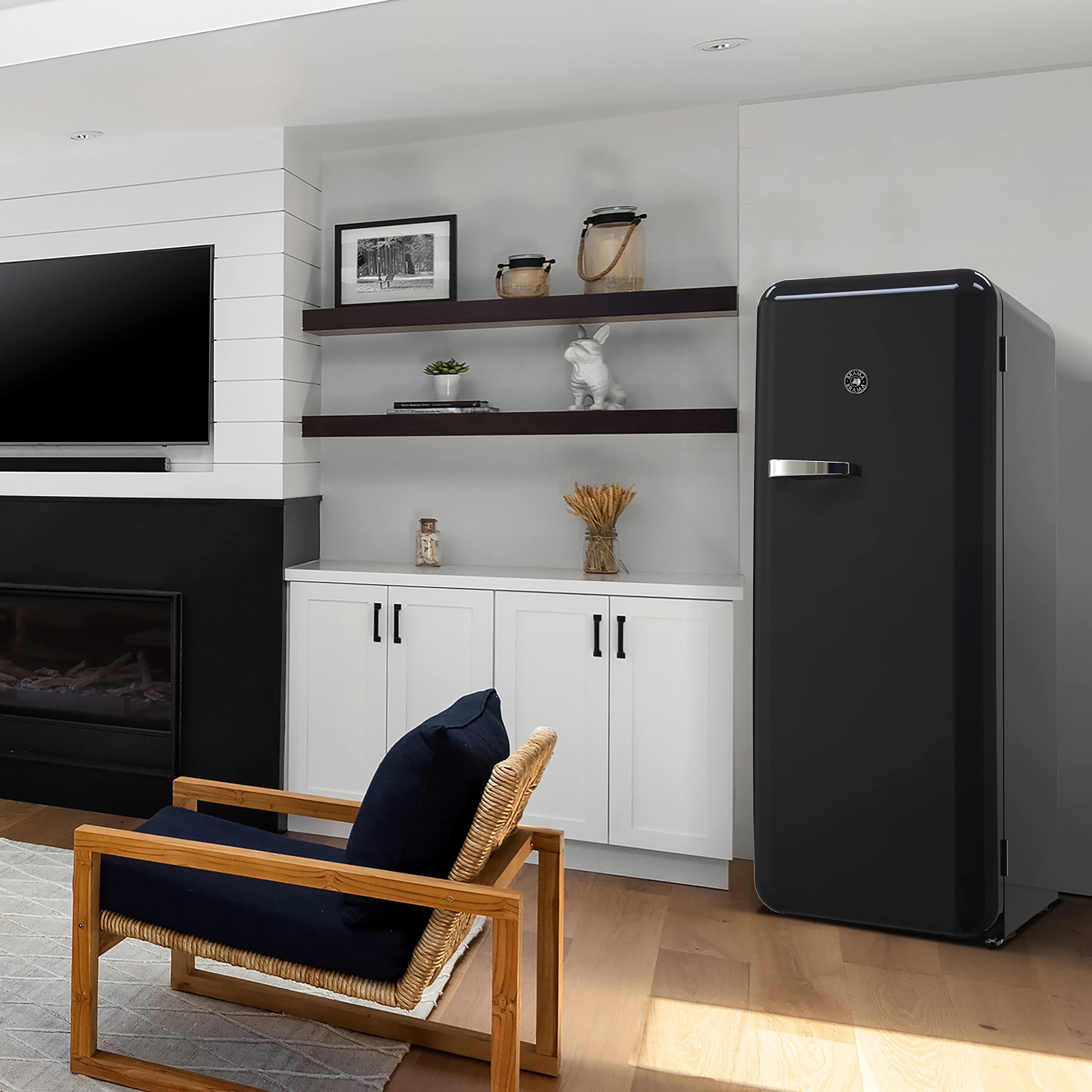 BRAMA Retro Fridge with Top Freezer 9.9 Cu.Ft. Full Refrigerator for Apartment, Condo, House, Kitchen, 24-Inch, Black on Fridge.com
