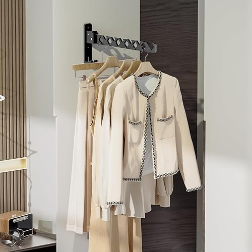 Miniatura 5 de Perchero de pared para secar ropa, plegable, gancho para colgar ropa de baño, perchero de pared para interiores, perfecto para espacios pequeños,