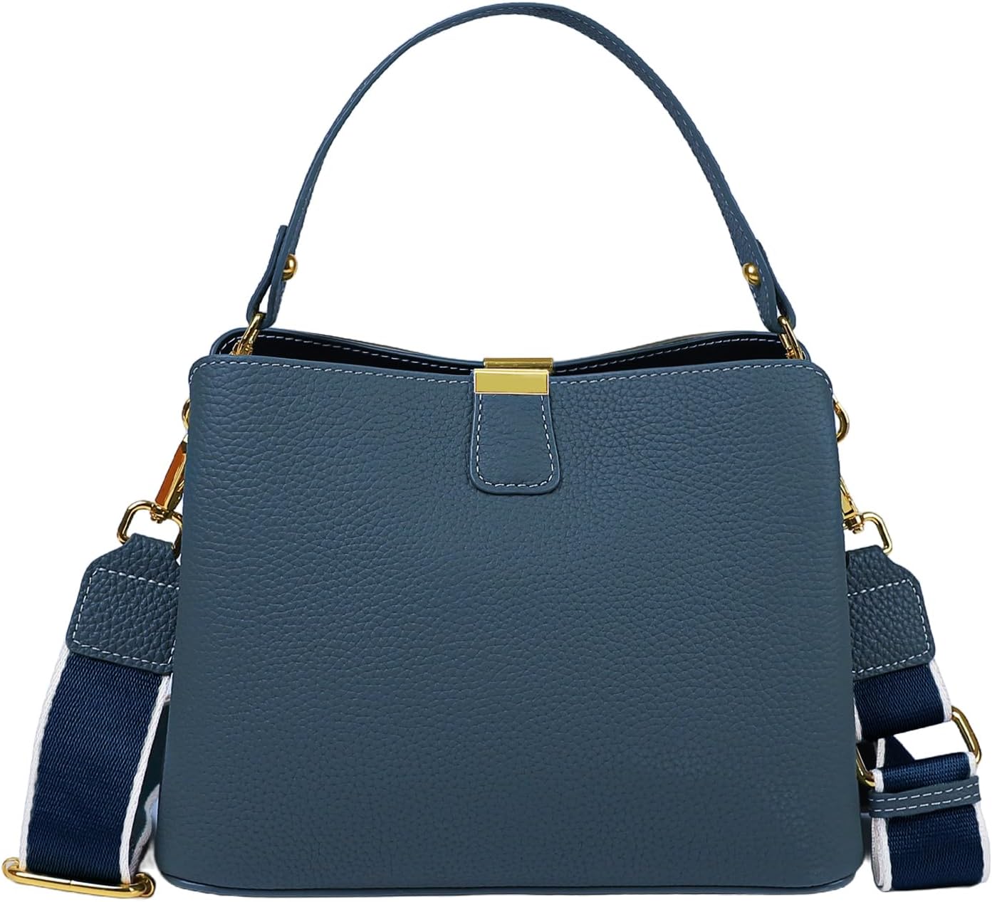 imeetu Crossbody Bags for Women, Genuine Leather Shoulder Bag, Womens Purses with Zipper & 3 Styles Straps