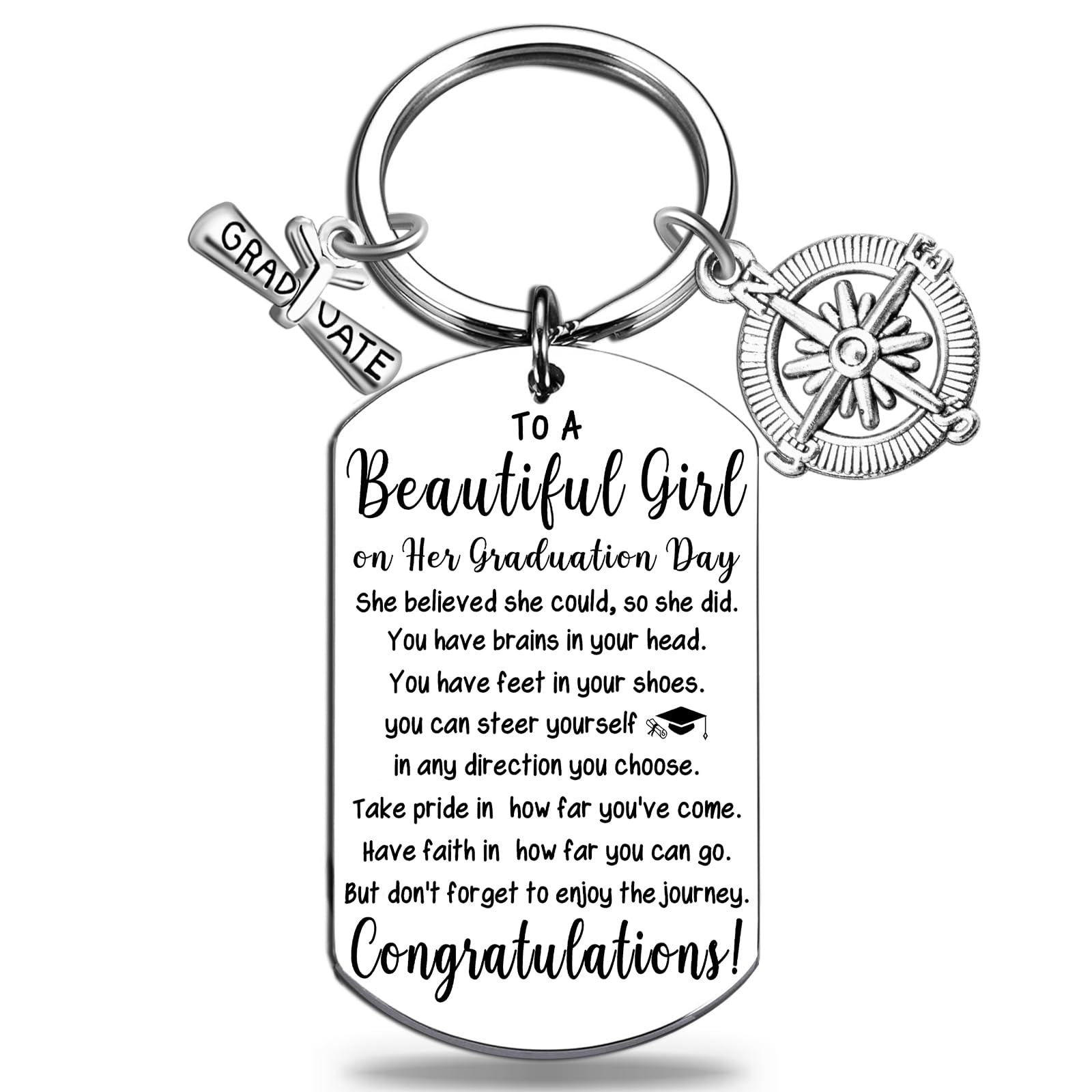 Graduation Gifts For Her Class Of 2025 Graduation Keychain Gifts for University College Middle Senior High School Students Inspirational Gifts For Teen Girls Daughter Grad Graduates Stuff Bulk
