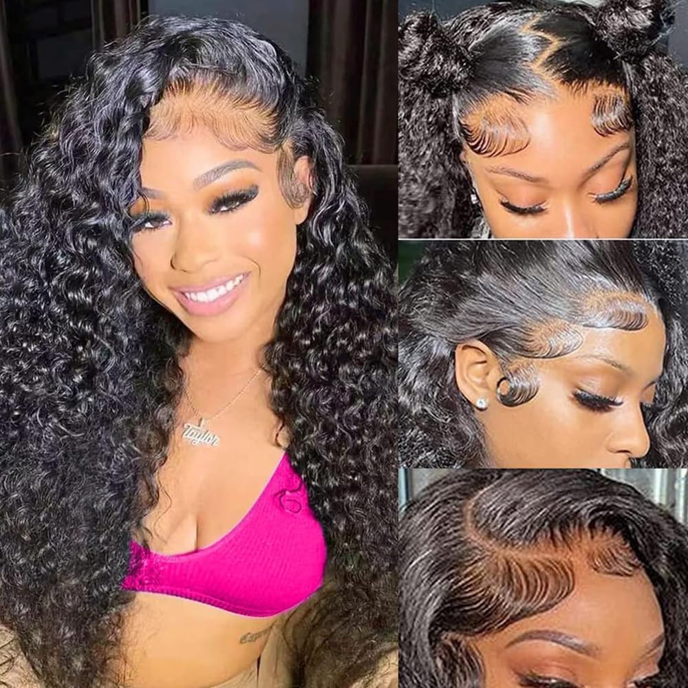 QTHAIR Water Wave HD Lace Closure 18A 4x4 Swiss Lace Closure Free Part Closure Wet and Wavy Human Hair Closure 20" Natural Color 150% Density Unprocessed Curly Closure Human Hair Lace Frontal Closure