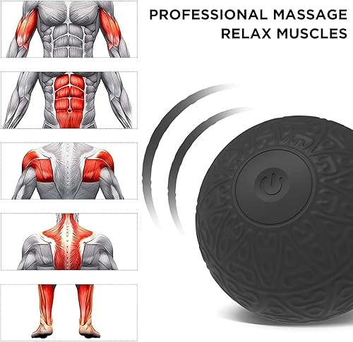 Miniatura 2 de Bola de masaje vibratoria, masajeador eléctrico para liberación miofascial, terapia de puntos de activación y tejido profundo de cuerpo completo,