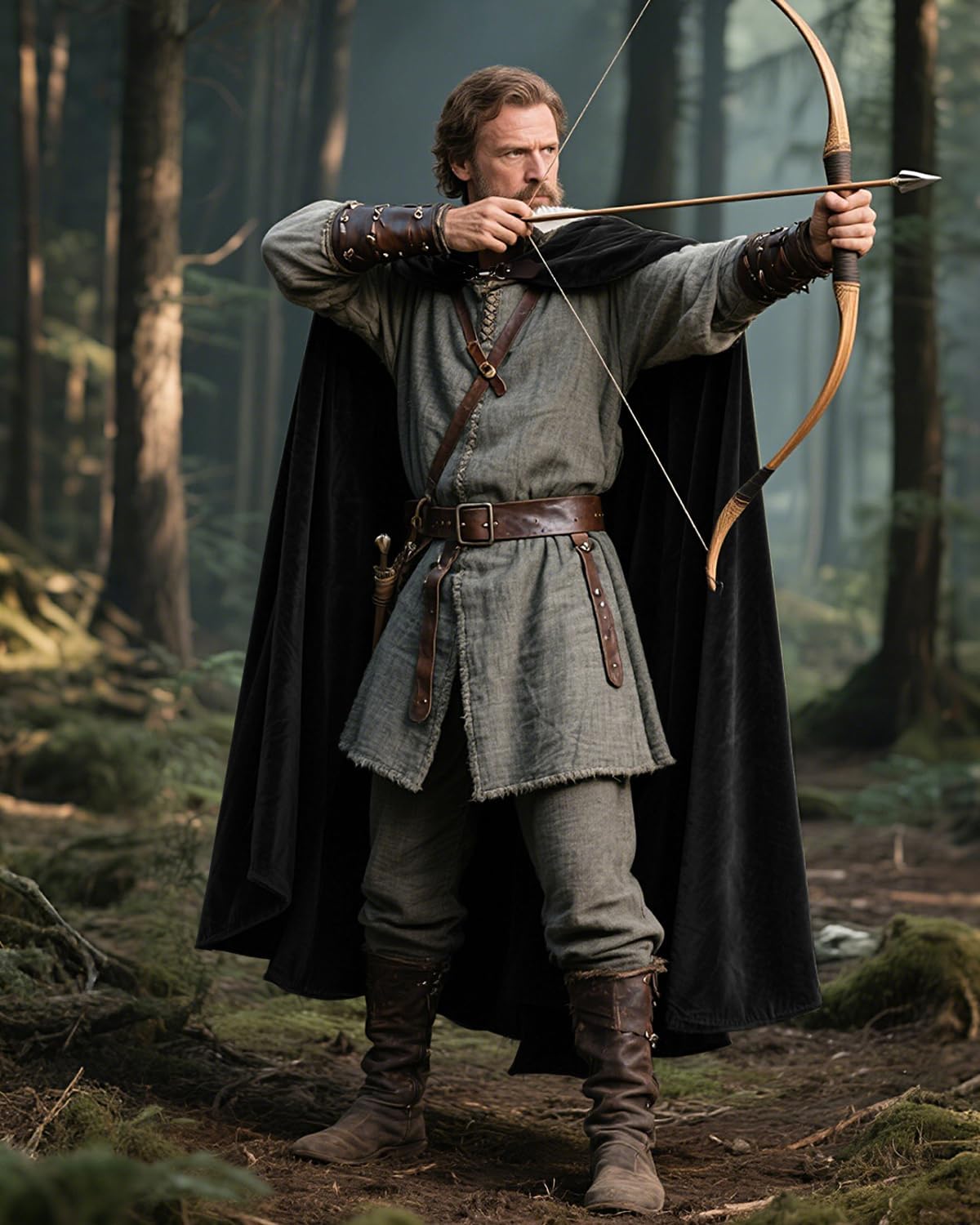 Joukavor Renaissance Hooded Cloak Medieval Cape for Adult Women Men Halloween - Image 6