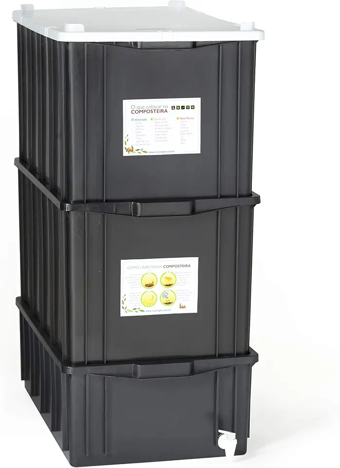 Composteira Doméstica/Minhocário G - 60 litros - Casológica
