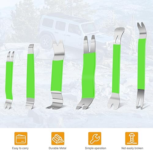 Miniatura 109 de GOOACC Kit de 5 piezas de herramientas para remover los clips de molduras de puertas y tablero de audio del automóvil sin rayar Azul