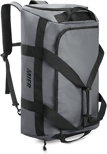 MIER Bolsa de gimnasio para hombre, mochila grande con compartimento para zapatos, bolsas de lona convertibles de 60 litros, bolsa de fin de semana