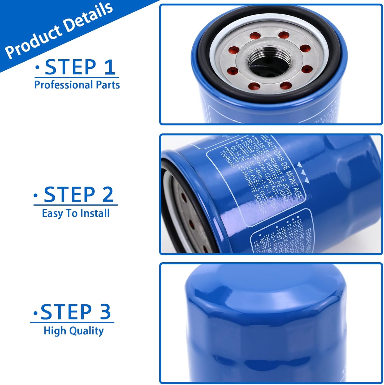Non-OEM 15400-PLM-A02 Replacement Oil Filter 5-Pack | High Efficiency Aftermarket Compatible with Honda Accord CR-V Civic Odyssey Pilot 1983-2022 Models