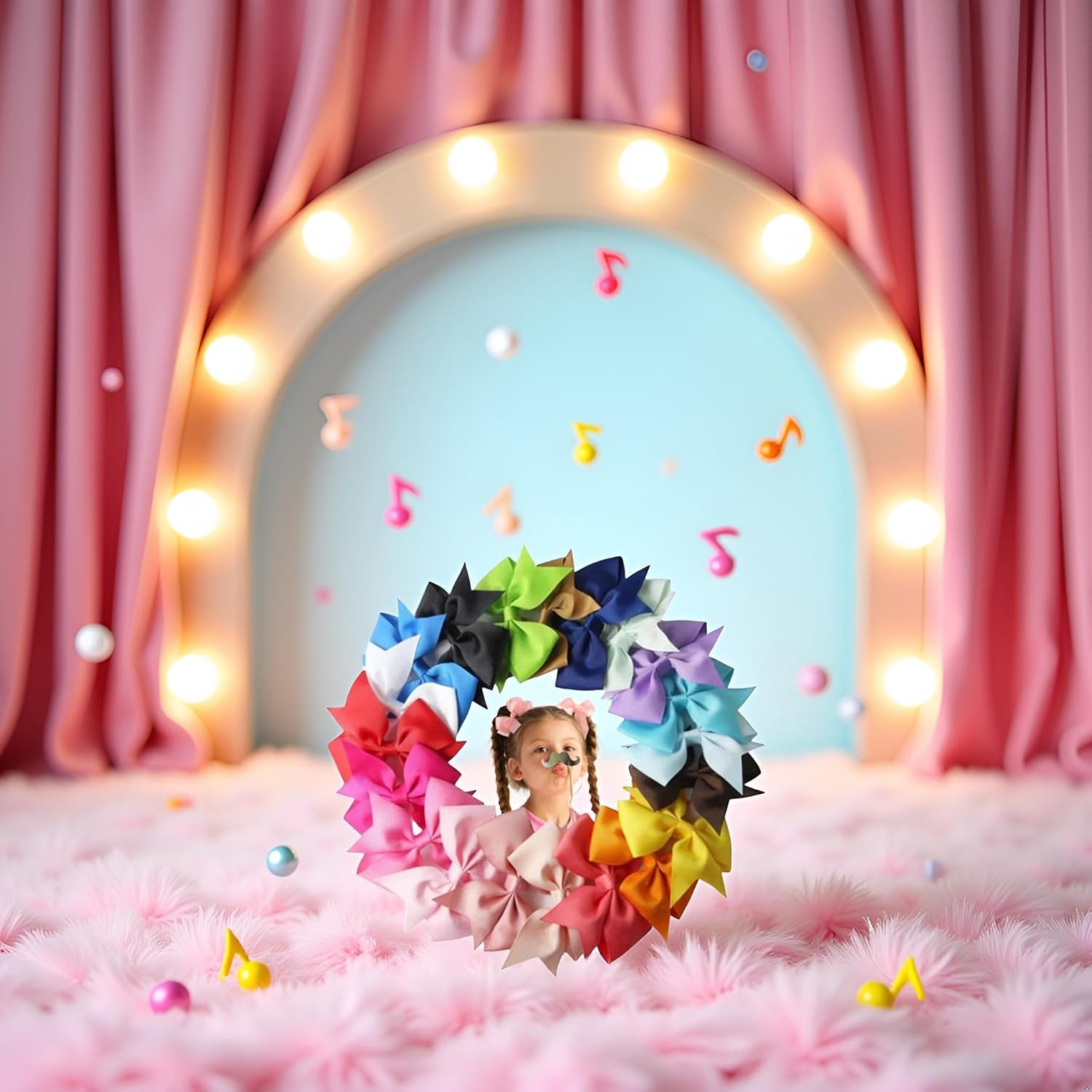 20Pcs Colorful 2.7" Hair Bows Alligator Clips Ribbon Big Bows Clips For Girls Toddlers Kids Children, Hair Accessories
