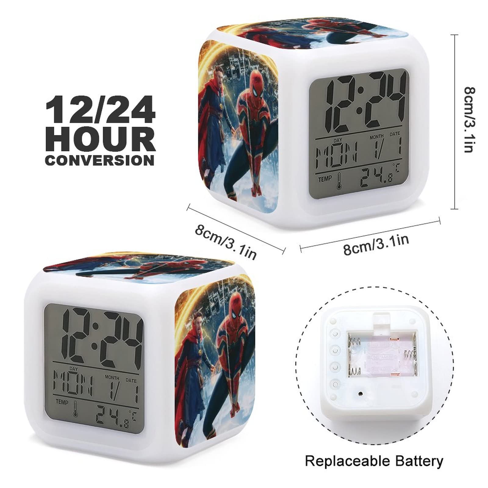 Amazon.co.jp: スパイダーマン 目覚まし時計 アナログ 大音量 アラーム