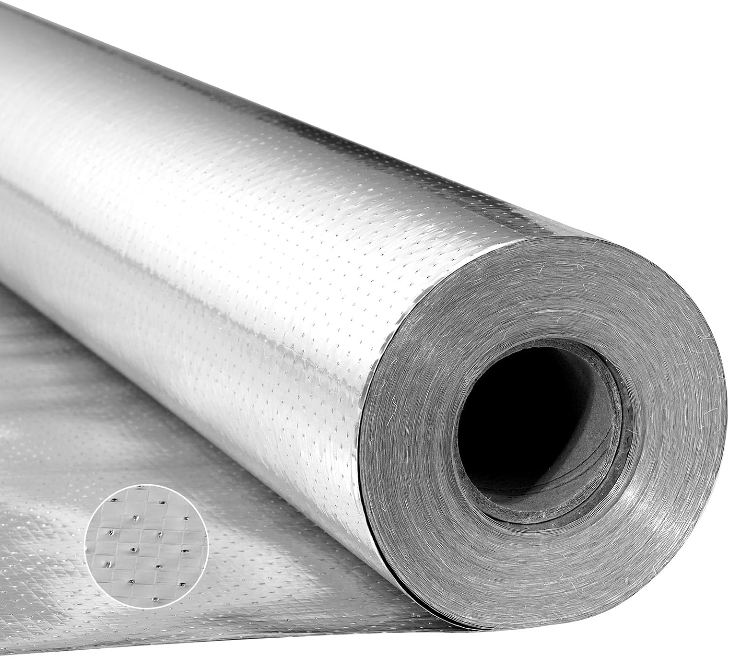 VEVOR Double Reflective Insulation Roll 48"x250ft, Perforated Radiant Barrier 0.15mm, Double-Sided Aluminum Foil Heat Shield for RV Roof Windows Garage