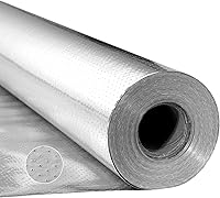 VEVOR Double Reflective Insulation Roll 48"x250ft, Perforated Radiant Barrier 0.15mm, Double-Sided Aluminum Foil Heat Shield for RV Roof Windows Garage