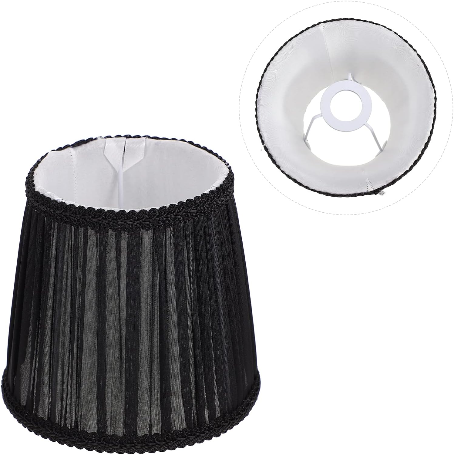 Uonlytech E14 Cloth Lampshade Handmade Fabric Cover for Meson Type Lamp 5.90X4.33X5.51 Inch Decorative Wall Lamp Shade for Living Room and Dining Room Lighting