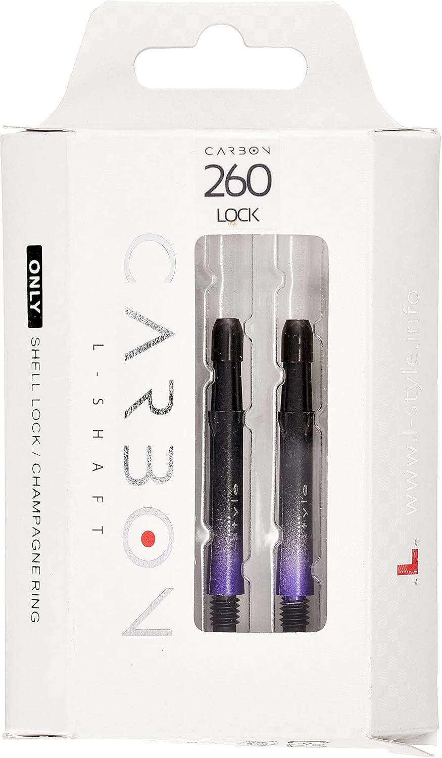 L-style Carbon Dart Shafts – Locked Two Tone – 260 – Black/Purple