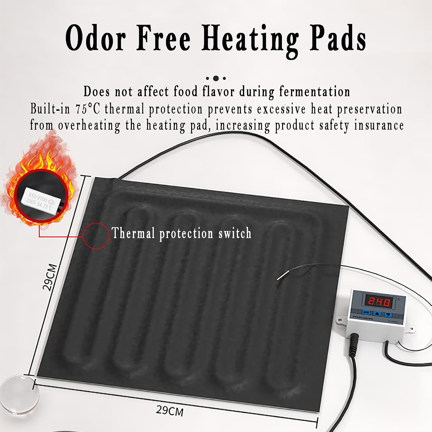 FIUZA Fermentation Box, Household Constant Temperature and Heat Preservation Fermentation Tank, DC Power Supply, Precise Temperature Control at 0.1°C, Temperature Control Range: -50~110°C