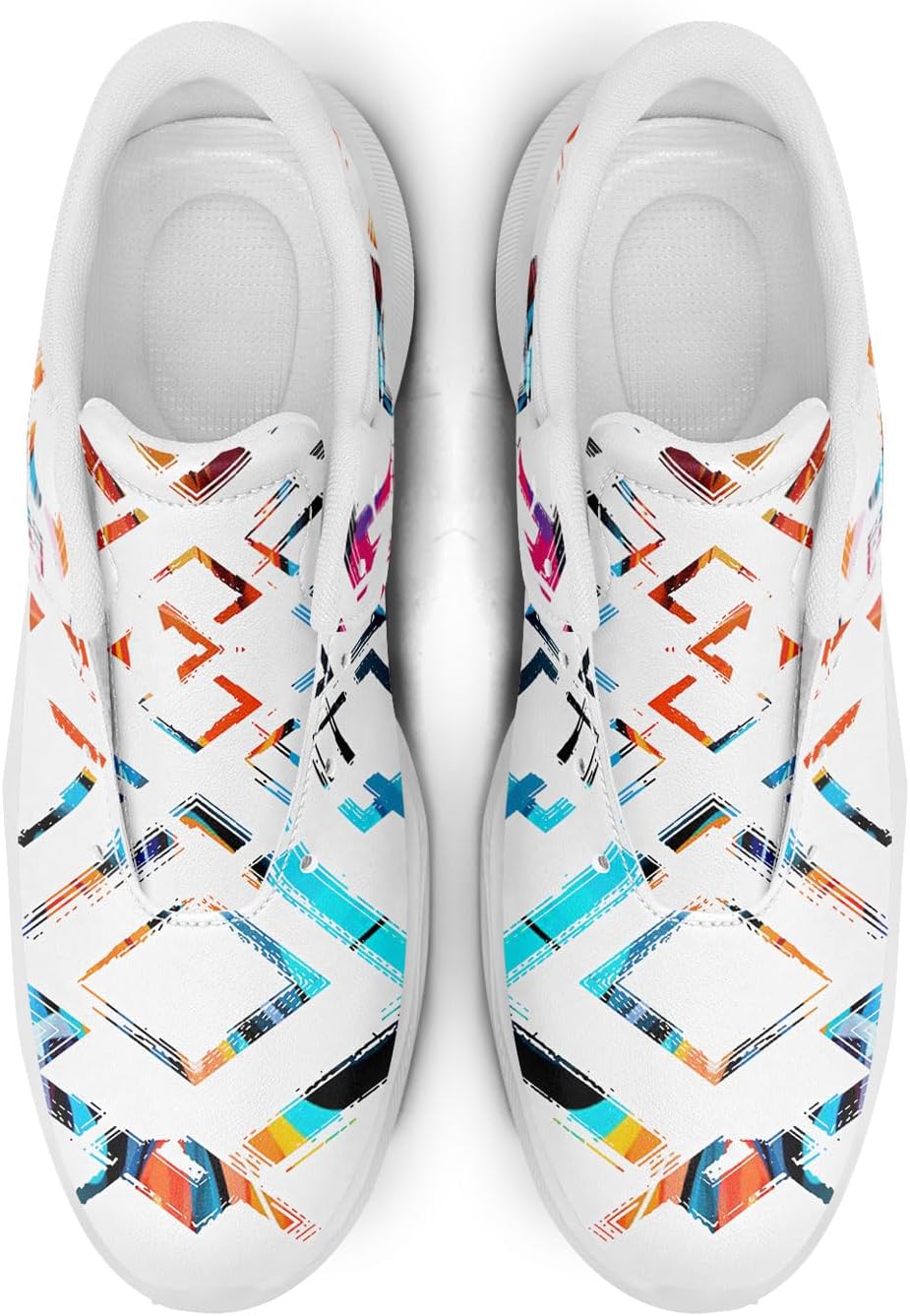 Spikeless Golf Shoes for Men & Women, Breathable Golf Sneakers Colorful Abstract Art Sports Walking Shoes Fashion Footwear