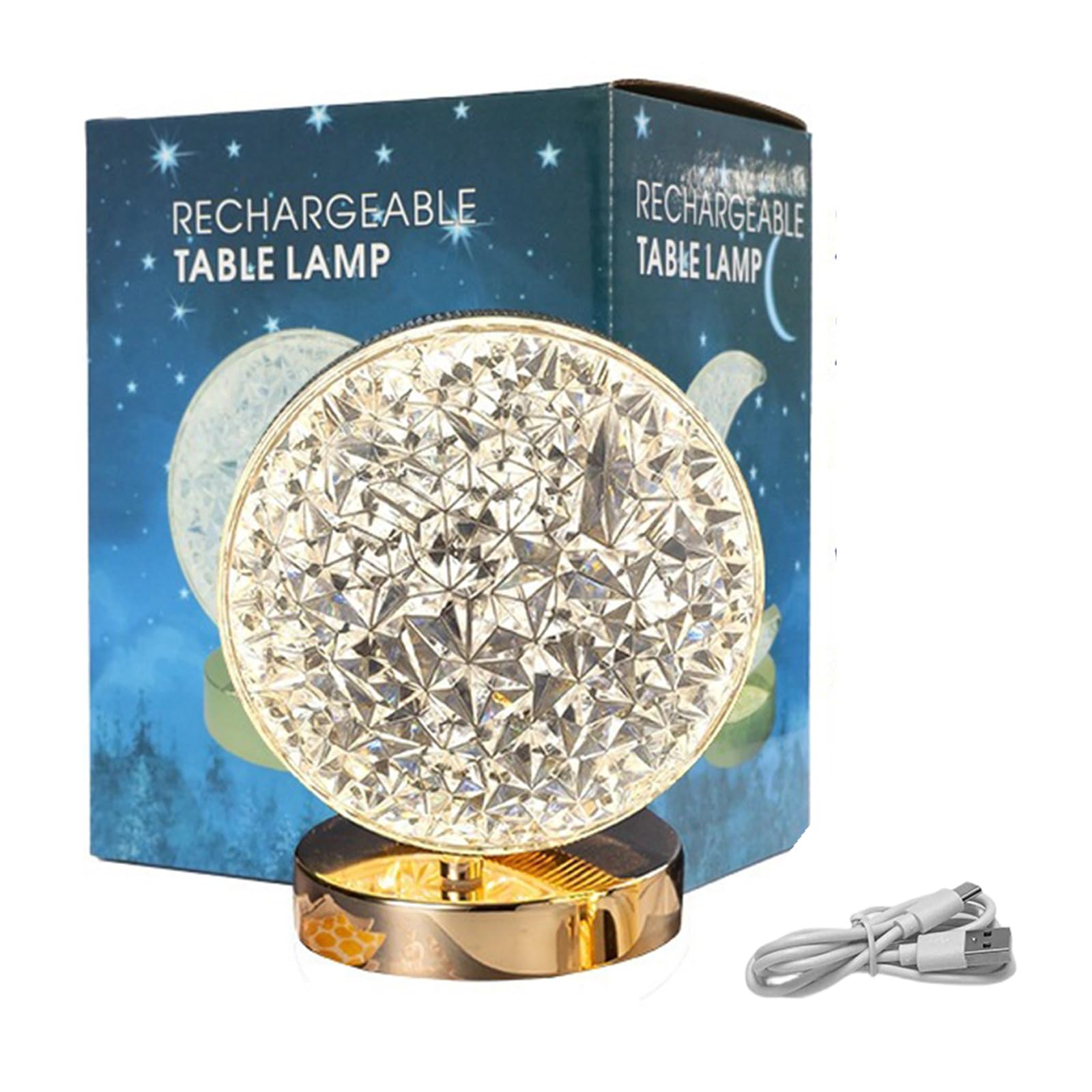 Hsioluted Round Portable Table Light Soft Glow Room Type C Charging Touch Control Led Moodlamp