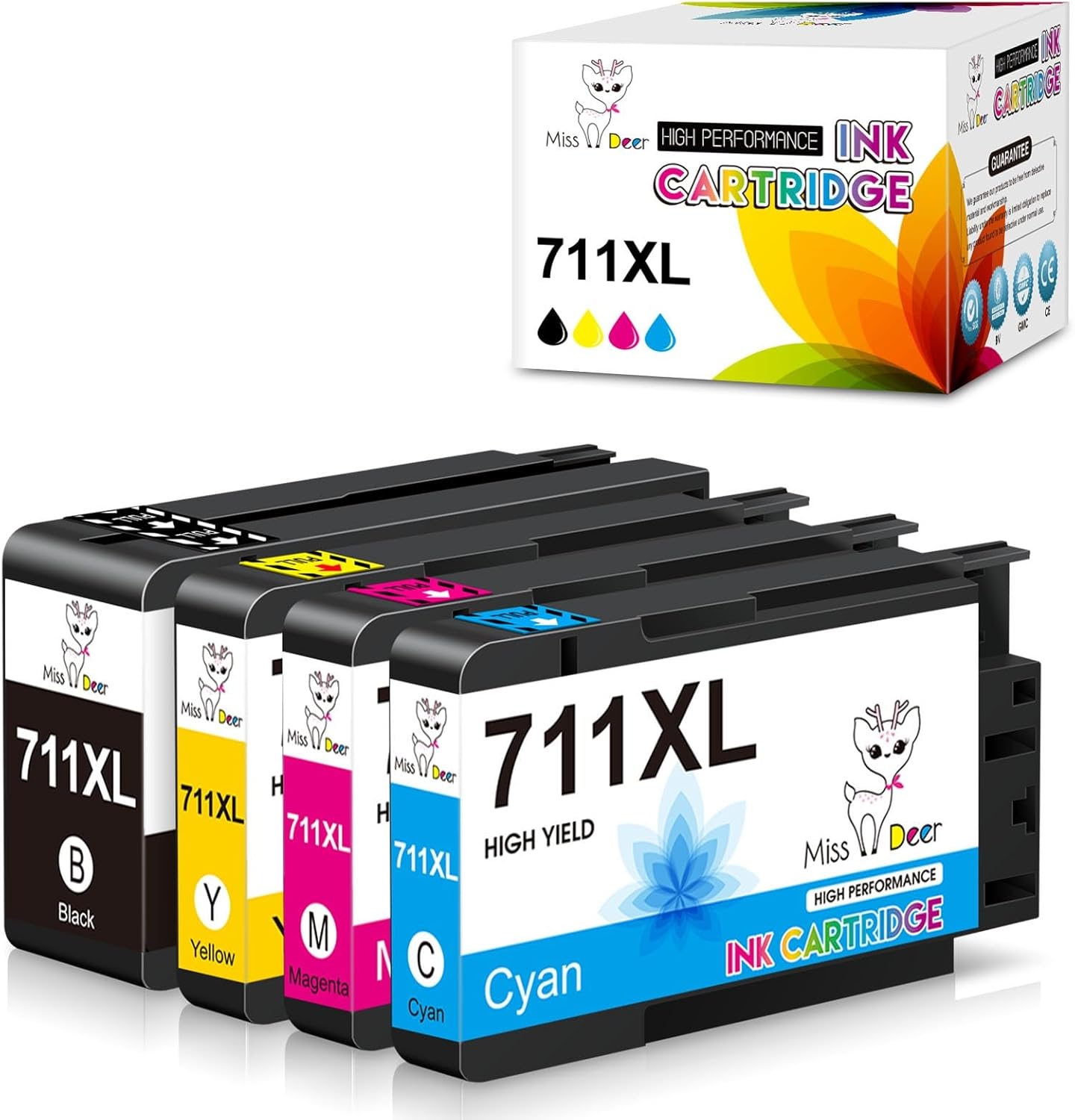 Kit Colorido Cartucho de Tinta Compatível p/ HP T520 T120 T130