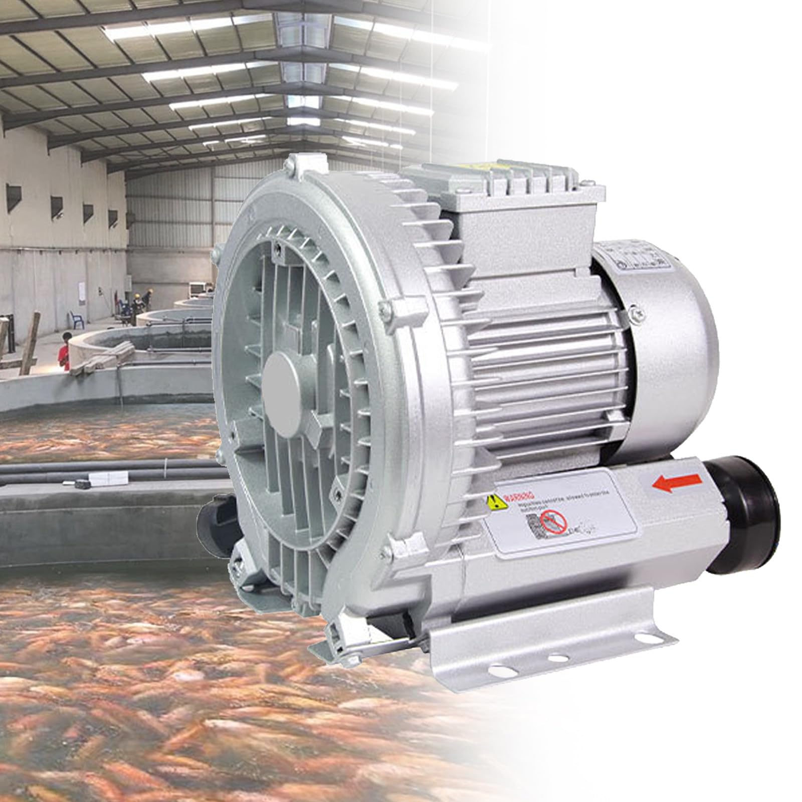 Genérico Máquina de aireación y oxigenación de 220 V/380 V para estanques y Piscinas de Peces, soplador Industrial de 350 W, soplador regenerativo con Filtro de Polvo, aireador eficiente para acuicul