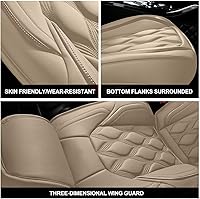 Vista 5 de AOMSAZTO Fundas de asiento de automóvil, 2 asientos delanteros, ajuste personalizado para Nissan Frontier 2009-2025, fundas de cojín de piel