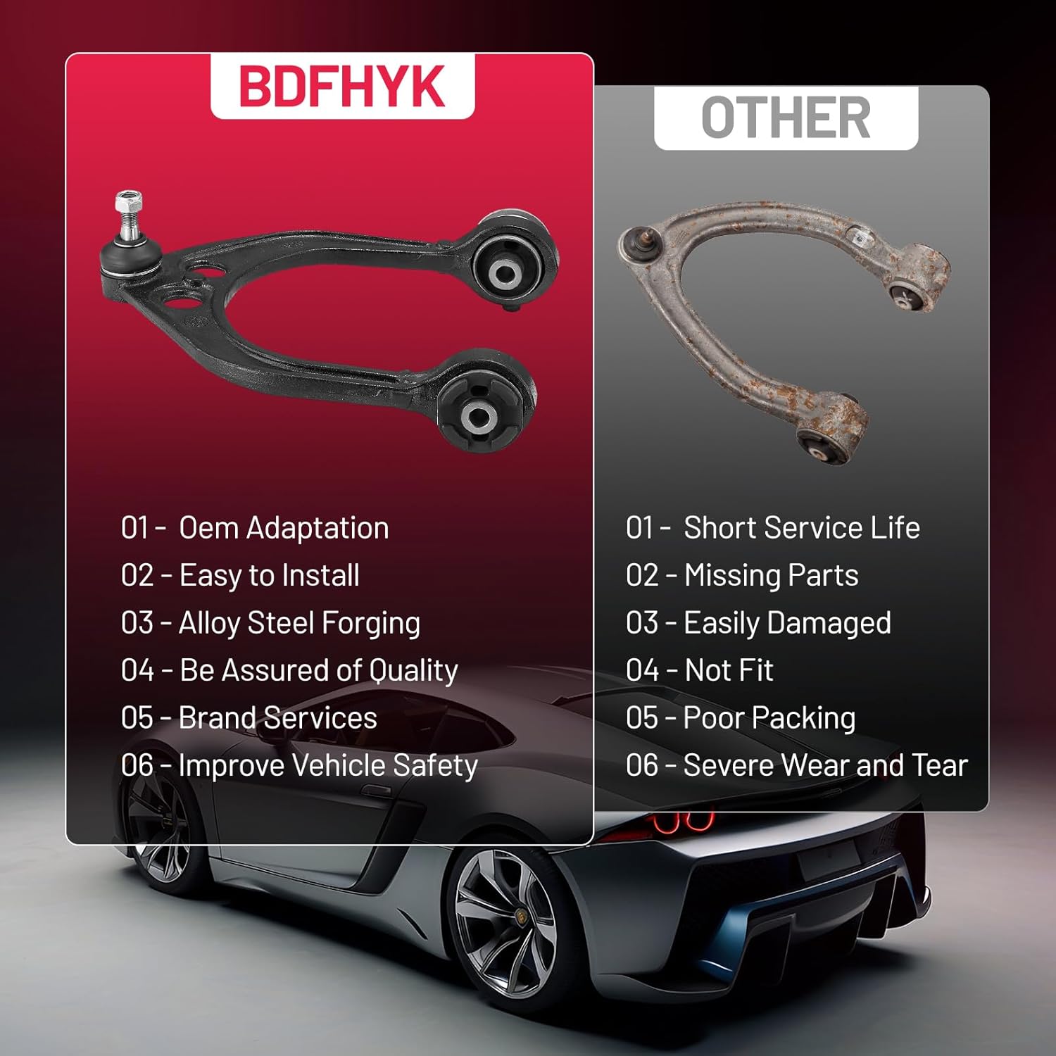 BDFHYK Front Lower Control Arm 2pcs,with Ball Joint for Chrysler 300 2005-2020,for Dodge Challenger/Charger/Magnum 2005-2020 K620177 K620178