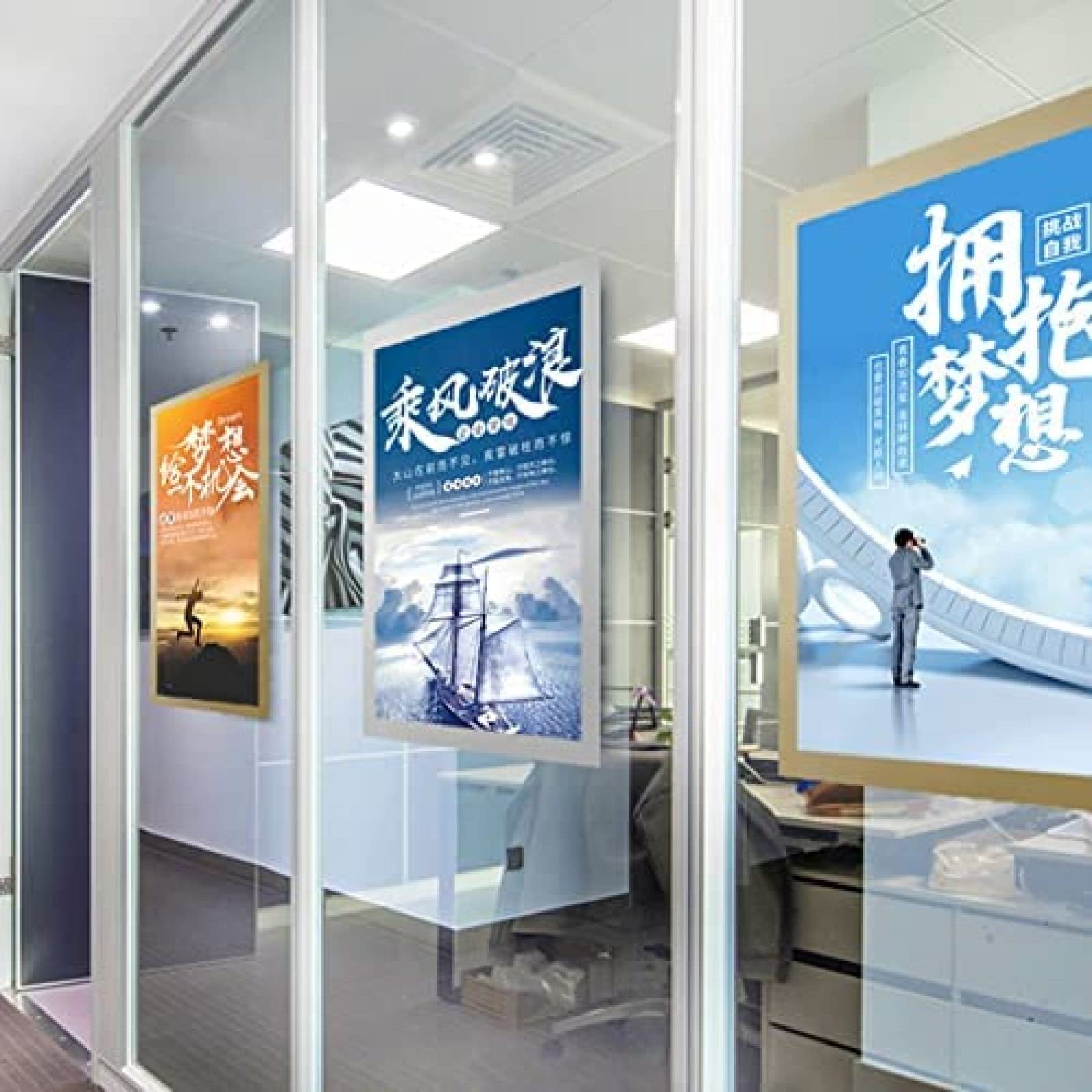 DIE Magnetic Sign Holder Self-Adhesive Plastic Display Frame Window Sign For Menu, Poster, Notice, Picture, For Wall, Door, Business & Store Sign Holders,5pack,60x80cm/23 x31,Constructive23