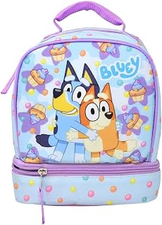 Fast Forward Kids Insulated Lunch Bag with Handle – Bluey Drop Bottom Lunch Bag Design – Reusable Soft Cooler Lunch Box for Boys & Girls, School, Daycare & Travel