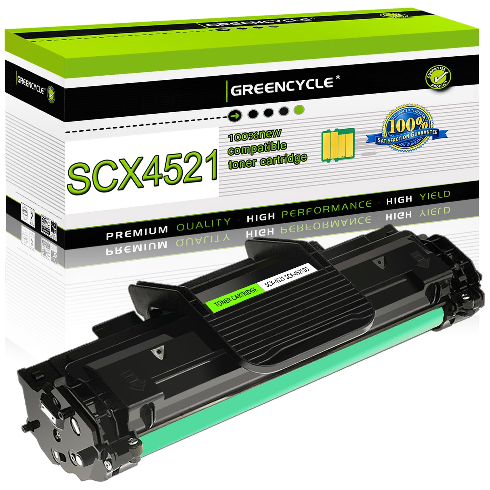 greencycleCompatible Toner Cartridge Replacement for Samsung SCX-4521D3 SCX4521 Use for SCX-4521 SCX-4521F SCX-4521FG SCX-4521FR SCX-4321 SCX-4321F Printer (Black, 1-Pack)