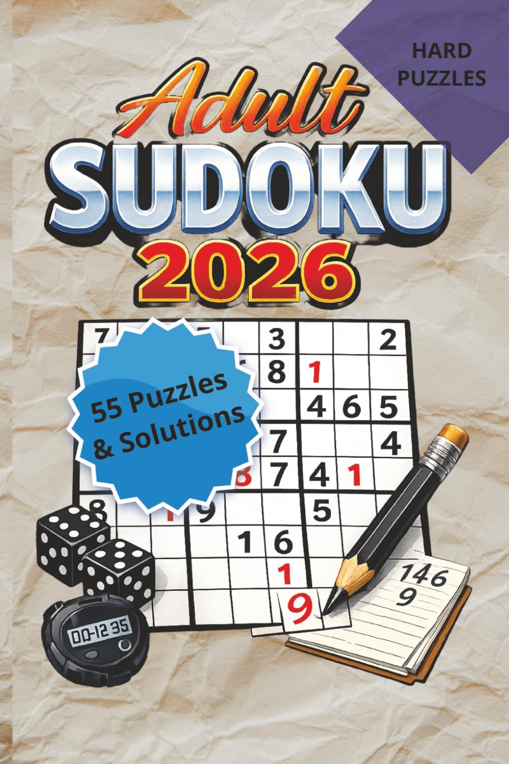 Adult Sudoku 2026: Sudoku Puzzles for Adults 2026 | 6X9 Inches, 110 Pages | 55 Puzzles | Solutions Included